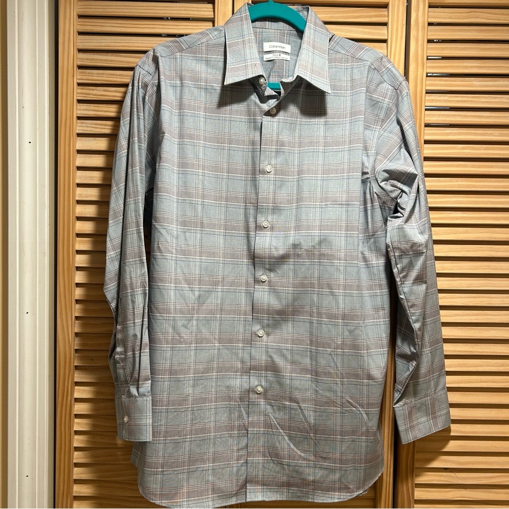Calvin Klein Men's Subtle Plaid Dress Shirt